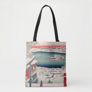 Hilltop Snow View Vintage ukiyo-e japanisch Art Tasche