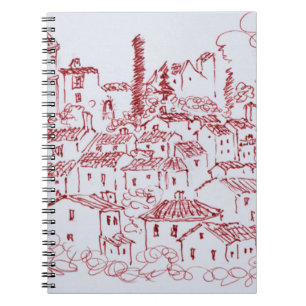 Hilltop Stadt Callian  Südfrankreich Notizblock