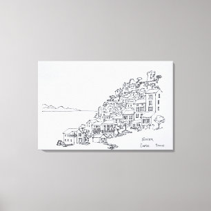 Hilltop Village Nonza Korsika, Frankreich Leinwanddruck