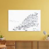 Hilltop Village Nonza | Korsika, Frankreich Leinwanddruck (Insitu (Wohnzimmer))