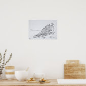 Hilltop Village Nonza | Korsika, Frankreich Poster (Küche)