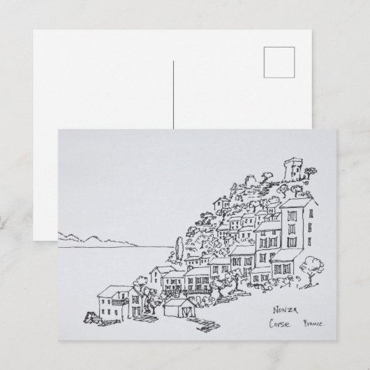 Hilltop Village Nonza | Korsika, Frankreich Postkarte (Vorne/Hinten)