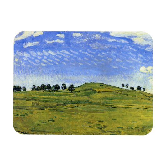 Hilly Landschaft mit Ravens (von Ferdinand Hodler) Magnet (Horizontal)