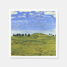 Hilly Landschaft mit Ravens (von Ferdinand Hodler) Serviette