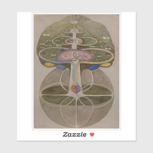 Hilma Af Klint, Baum des Wissens Nr. 1 Abstrakte K Aufkleber (Blatt)