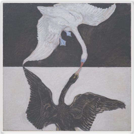 Hilma Af Klint, The Swan No.1, Abstrakt Art Aufkleber (Vorderseite)
