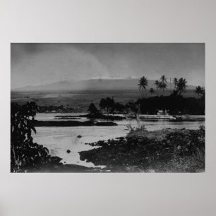 Hilo, Hawaii - Ansicht der Stadt-Fotografie Poster