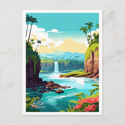Hilo Hawaii Art Vintag Postkarte (Vorderseite)