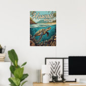 Hilo Hawaii Big Island Retro Tropische Küste Poster (Heimbüro)