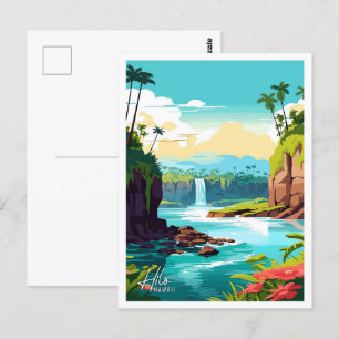 Hilo Hawaii Kunst Vintage Berühmter Reiseort Postkarte