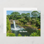 Hilo, Hawaii Tropical Rainbow Falls Wasserfall Postkarte (Vorne/Hinten)