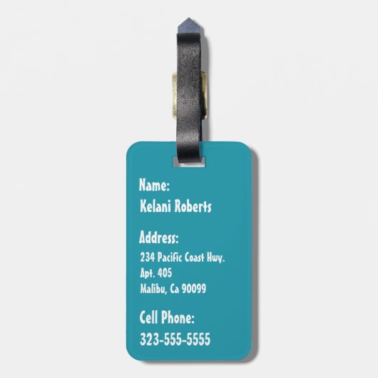 Hilo Hawaiian Palms anpassbare Gepäckmarken Gepäckanhänger (Rückseite vertikal)