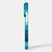 Hilo Hawaiian Palms Aquamarin gestreift Case-Mate iPhone Hülle (Rückseite / Links)