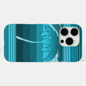 Hilo Hawaiian Palms Aquamarin gestreift Case-Mate iPhone Hülle (Rückseite (Horizontal))