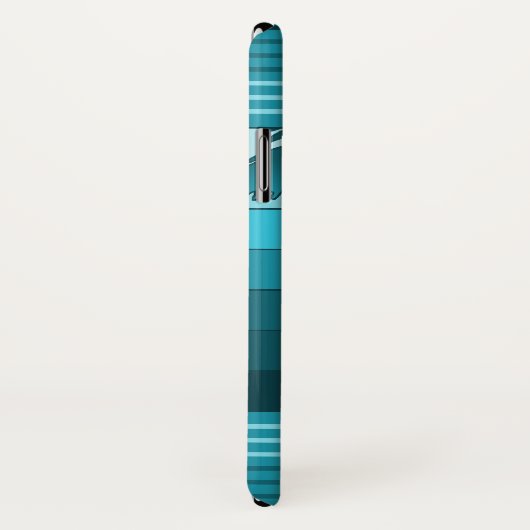 Hilo Hawaiian Palms Aquamarin gestreift Case-Mate iPhone Hülle (Hinten/Rechts)