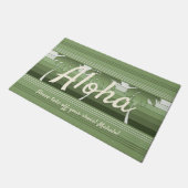 Hilo Hawaiian Palms Striped Aloha Green Fußmatte (Schrägansicht)