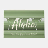 Hilo Hawaiian Palms Striped Aloha Green Fußmatte (Vorderseite)