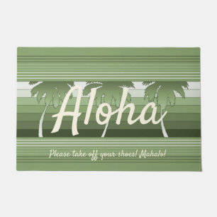 Hilo Hawaiian Palms Striped Aloha Green Fußmatte