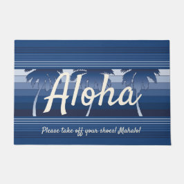 Hilo Hawaiian Palms Striped Aloha Navy Fußmatte