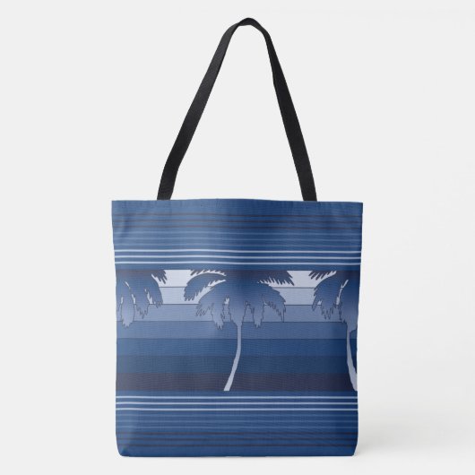 Hilo Hawaiian Palms Striped Beach Bag Tasche (Vorderseite)