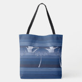 Hilo Hawaiian Palms Striped Beach Bag Tasche (Rückseite)