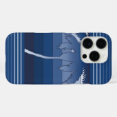 Hilo Hawaiian Palms Striped Blue Case-Mate iPhone Hülle (Rückseite (Horizontal))