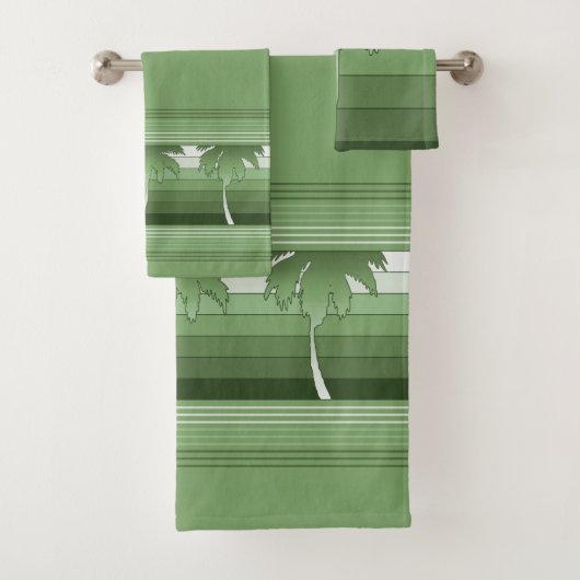 Hilo Hawaiian Palms Striped Coordinates Badhandtuch Set (Insitu)