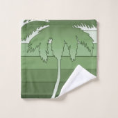 Hilo Hawaiian Palms Striped Coordinates Badhandtuch Set (Waschlappen)