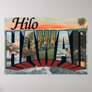 Hilo, HawaiiLarge Buchstabe ScenesHilo, HI Poster