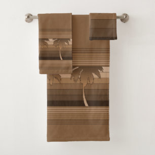 Hilo hawaiische Palmen Striped Koordinaten Badhandtuch Set