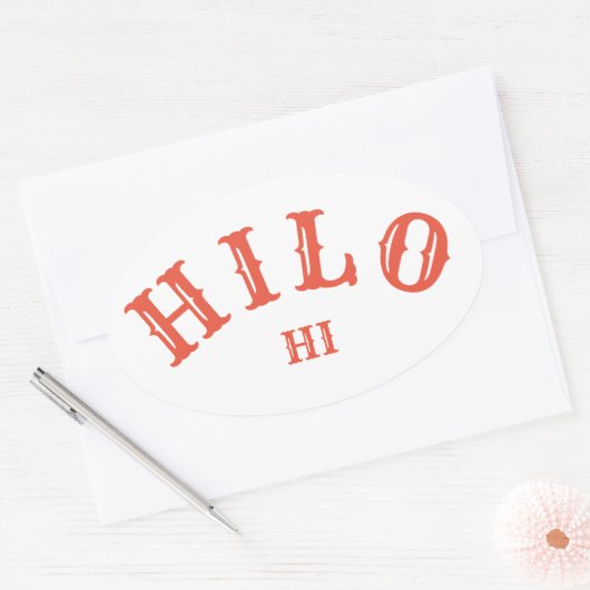 Hilo, Hawai's Ovaler Aufkleber (Umschlag)