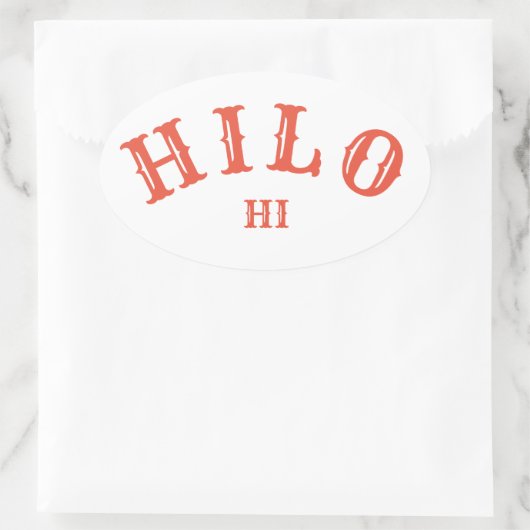 Hilo, Hawai's Ovaler Aufkleber (Tasche)