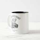 Hilo Railroad Vintage Steam Train Zweifarbige Tasse (Vorderseite Links)