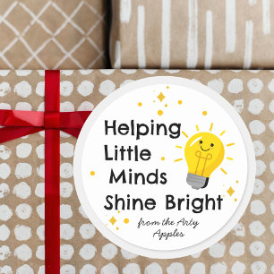 Hilping Little Minds Shine Bright   Lehrer Runder Aufkleber