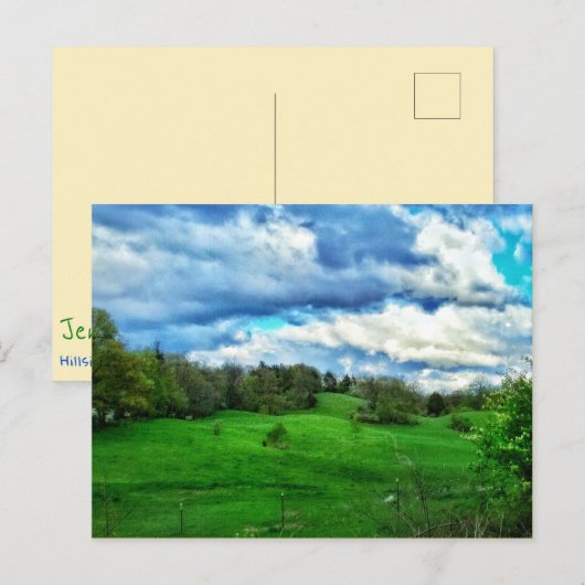 HILSIDE PASTURE POSTCARD POSTKARTE (Vorne/Hinten)