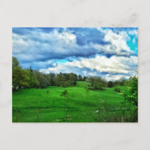 HILSIDE PASTURE POSTCARD POSTKARTE
