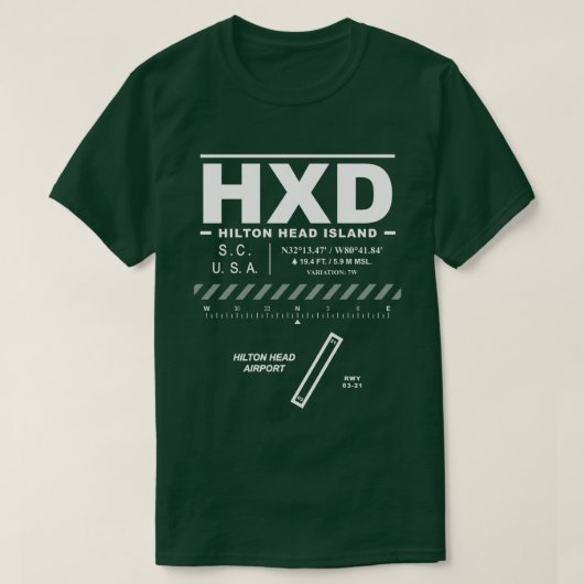 Hilton Head Airport HXD T-Shirt (Design vorne)