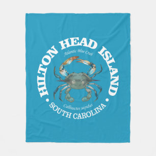 Hilton Head (blaue Krabbe) Fleecedecke
