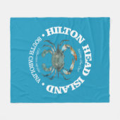 Hilton Head (blaue Krabbe) Fleecedecke (Vorderseite (Horizontal))