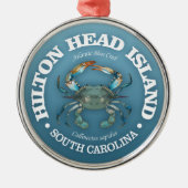 Hilton Head (blaue Krabbe) Ornament Aus Metall (Vorne)