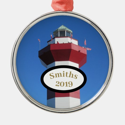 Hilton Head Harbour Town Custom Circle Ornament Aus Metall (Vorne)