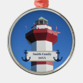 Hilton Head Harbour Town Lighthouse and Anchor Ornament Aus Metall (Vorne)