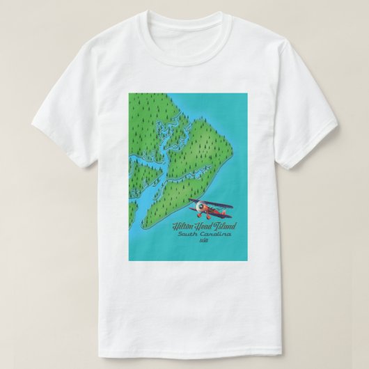 Hilton Head Insel South Carolina Karte T-Shirt (Design vorne)