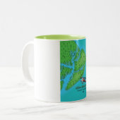 Hilton Head Insel South Carolina Karte Zweifarbige Tasse (Vorderseite Links)