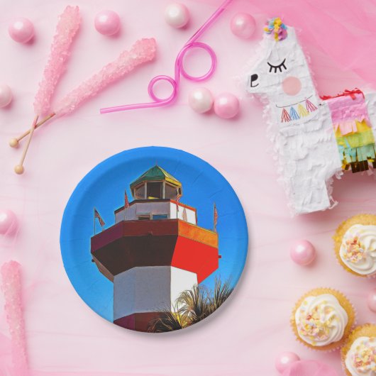 Hilton Head Island Harbour Town Lighthouse Pappteller (Party)