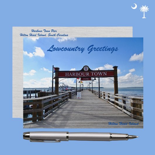 Hilton Head Island Harbour Town Pier Sea Pines Postkarte