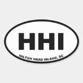 Hilton Head Island HHI Ovaler Aufkleber (Vorderseite)