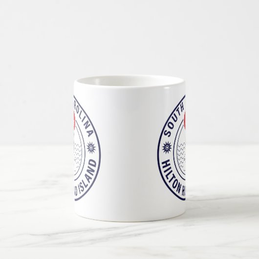 Hilton Head Island Lighthouse Retro Sunset Kaffeetasse (Mittel)