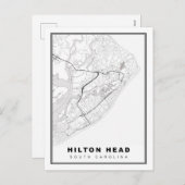Hilton Head Island Map Feiertagspostkarte (Vorne/Hinten)