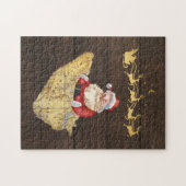 Hilton Head Island Map mit Santa und Reindeer Puzzle (Horizontal)